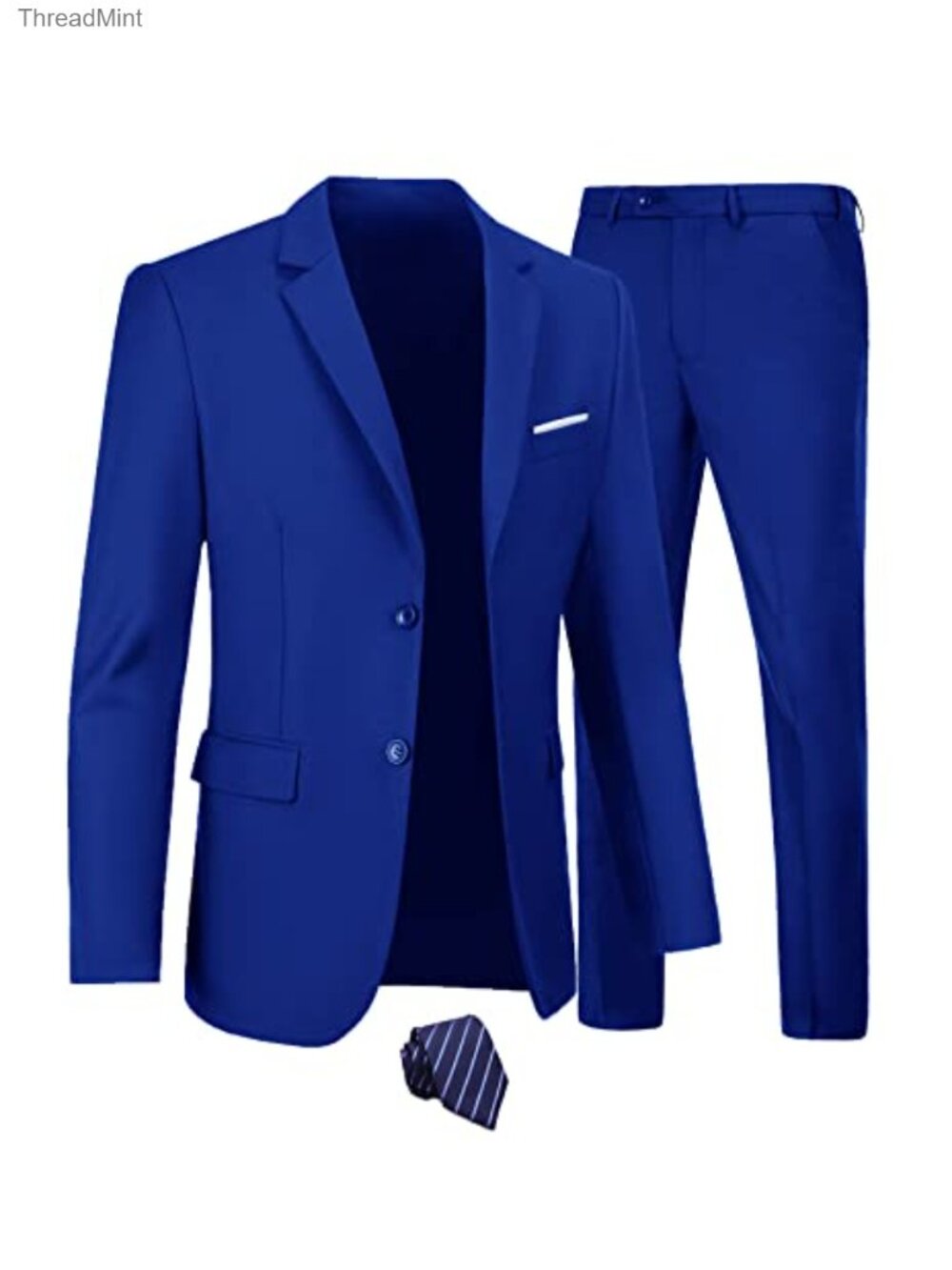 Men's Slim Fit 80% Polyester 20% Viscose 2-Piece Suit Set